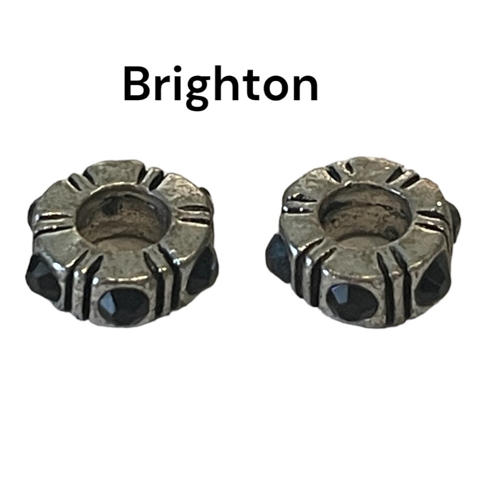 COPY - Brighton Silver With Black Gems Spacer Charms